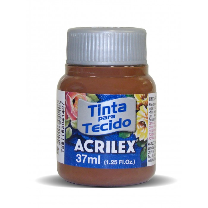 Pintura para tela acrilex 531 marron x37ml.