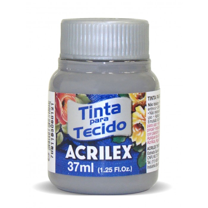 Pintura para tela acrilex 933 gris 37ml.