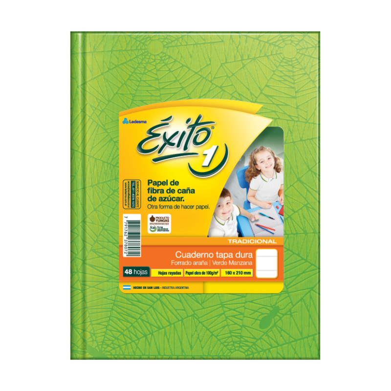 Cuaderno exito tapa dura 16x21 48hjs verde manzana raya Cuaderno exito tapa dura 16x21 48hjs verde manzana raya