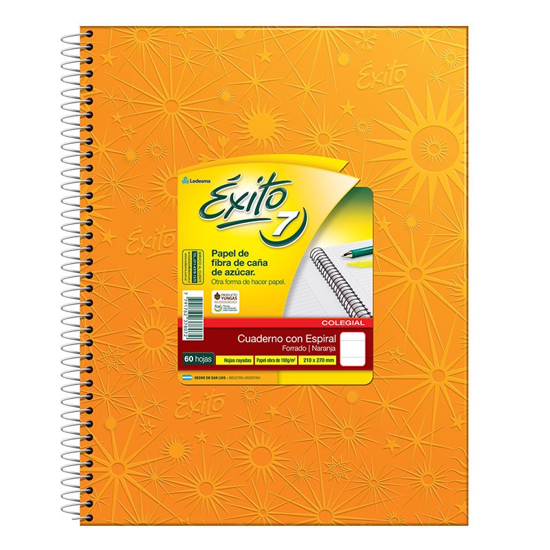 Cuaderno exito 7 21x27 x60 hojas naranja Cuaderno exito 7 21x27 x60 hojas naranja