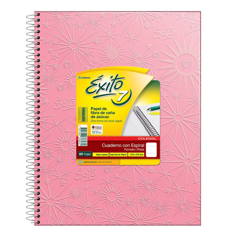 Cuaderno exito 7 21x27 x60 hojas rosa Cuaderno exito 7 21x27 x60 hojas rosa