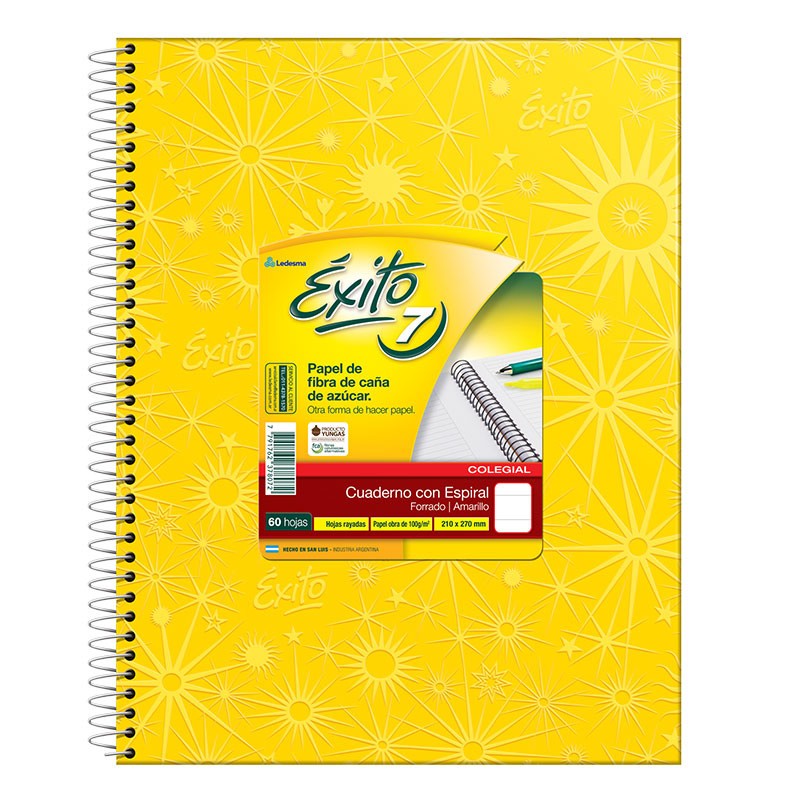 Cuaderno exito 7 21x27 x60 hojas amarillo Cuaderno exito 7 21x27 x60 hojas amarillo