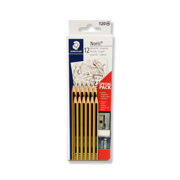 Lapiz staedtler noris x12 +sacap.+goma