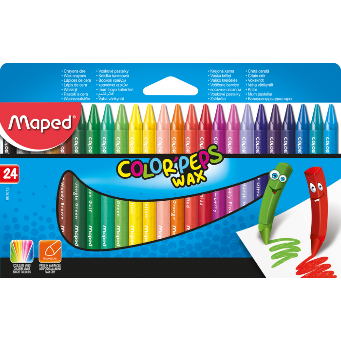 Crayones maped x24 colorpeps wax