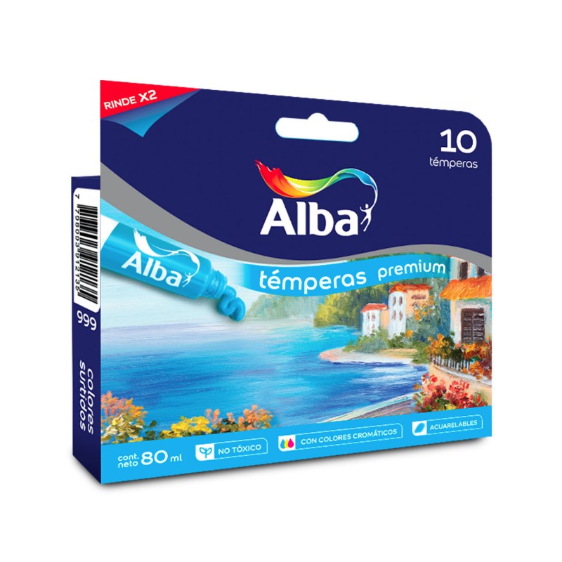 Tempera alba caja comun x10 surtida Tempera alba caja comun x10 surtida