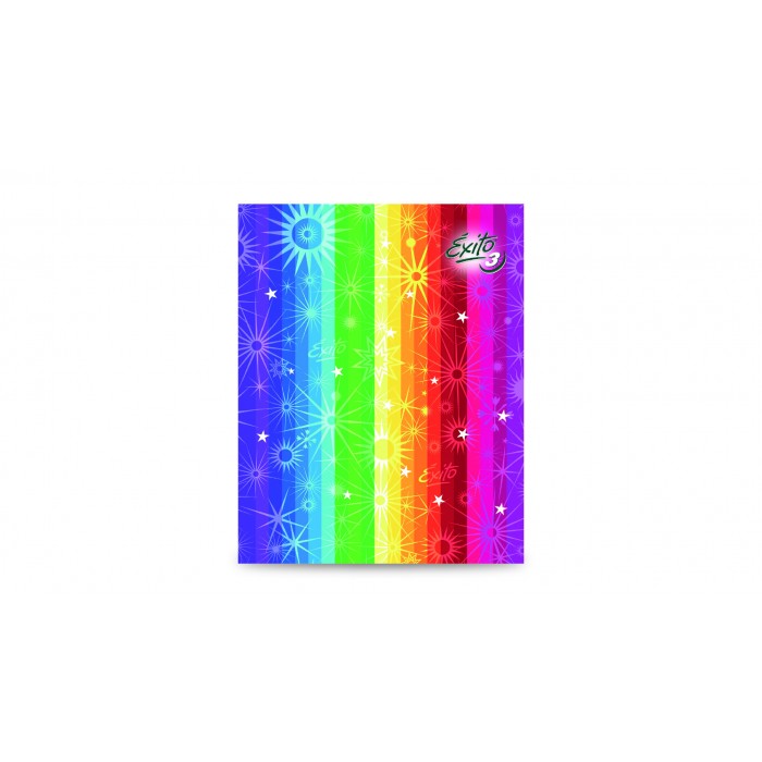 Cuaderno exito tapa flexible  no.3 36hj. arco iris