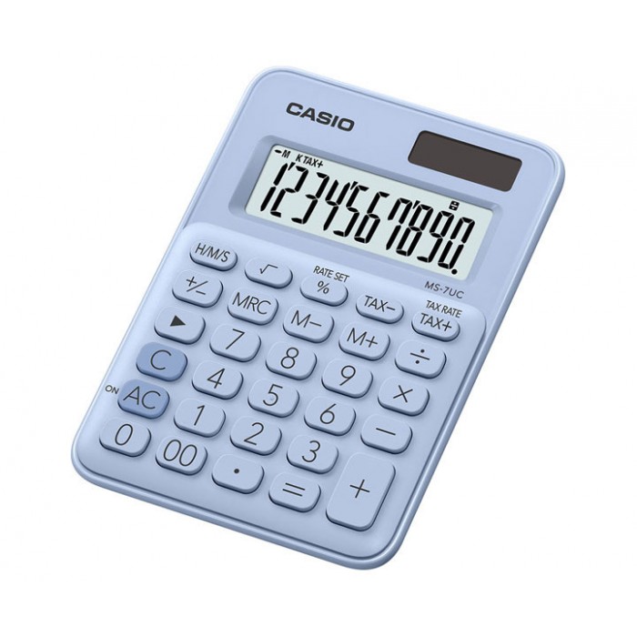 Calculadora casio de mesa ms   7-uc-lb celeste