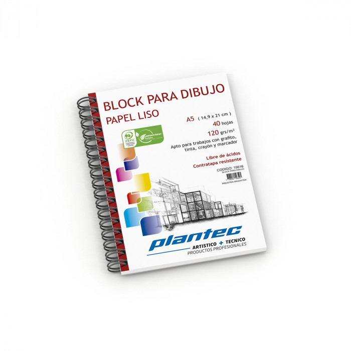 Block plantec a5 120grs.40hjs.liso laterales