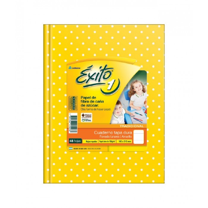 Cuaderno exito tapa dura  16x21 48hjs. amarillo lunare