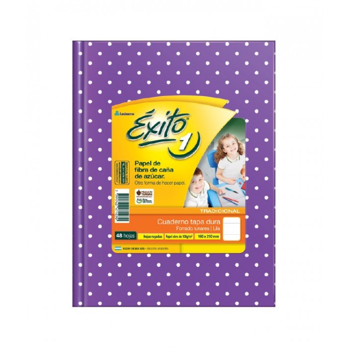 Cuaderno exito tapa dura  16x21 48hsj. lila lunare