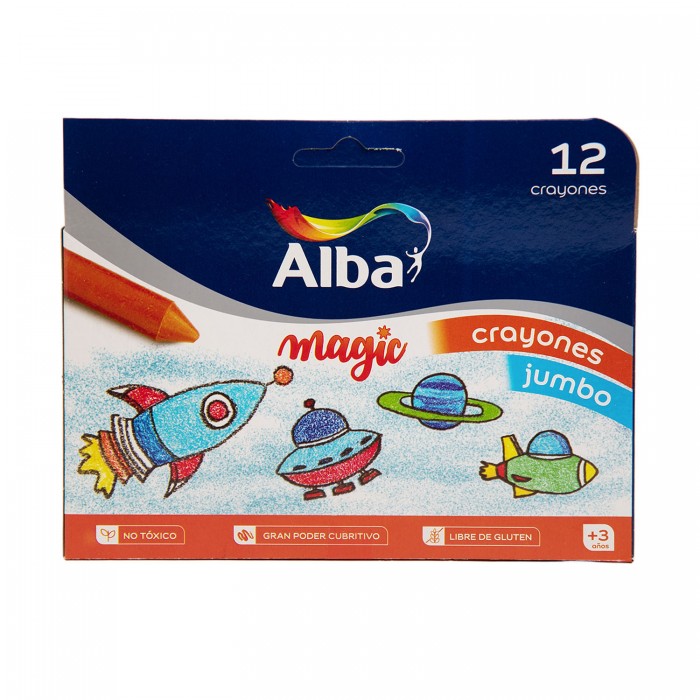 Crayones alba x12 jumbo clasico