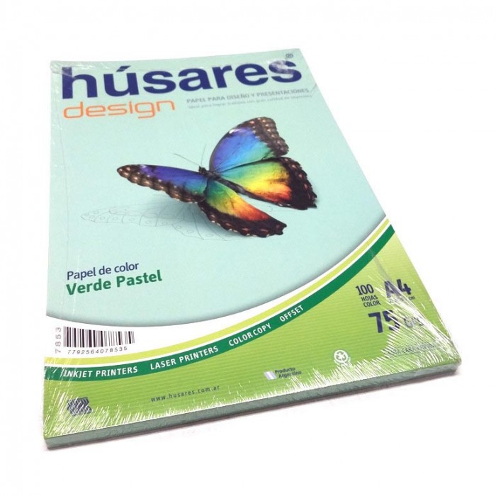 Resma husares desing a4  75g.100hjs.verde