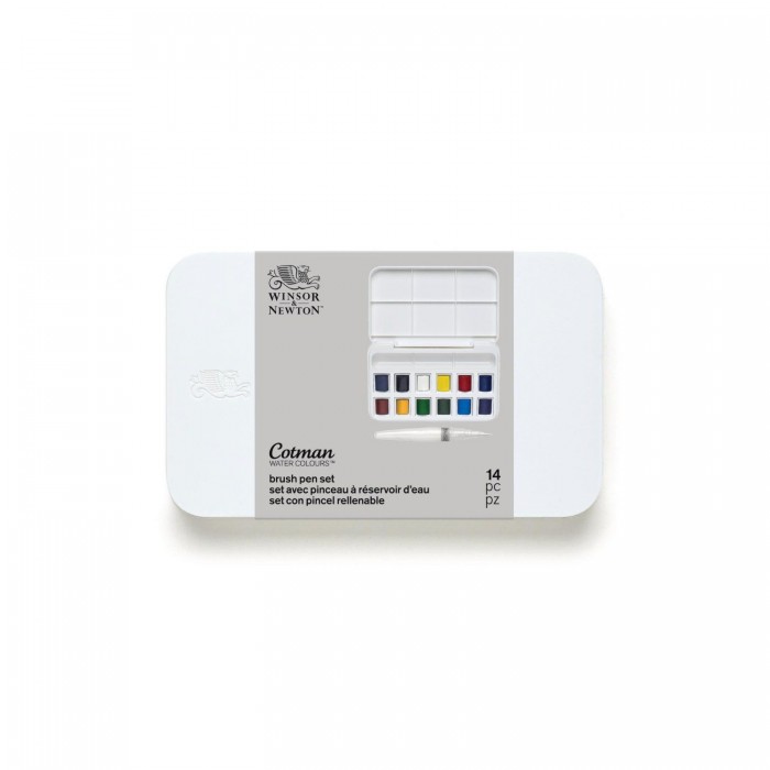 Acuarela winsor & newton  cotman set x12 pincel con dep