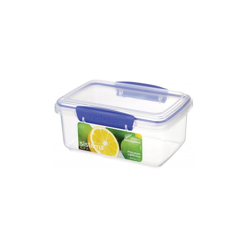 Hermetico sistema rectangular 1l azul media Hermetico sistema rectangular 1l azul media