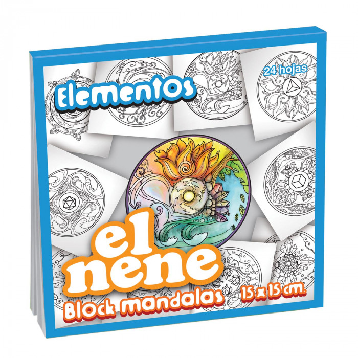 Block dibujo el nene mandalas elementosx24