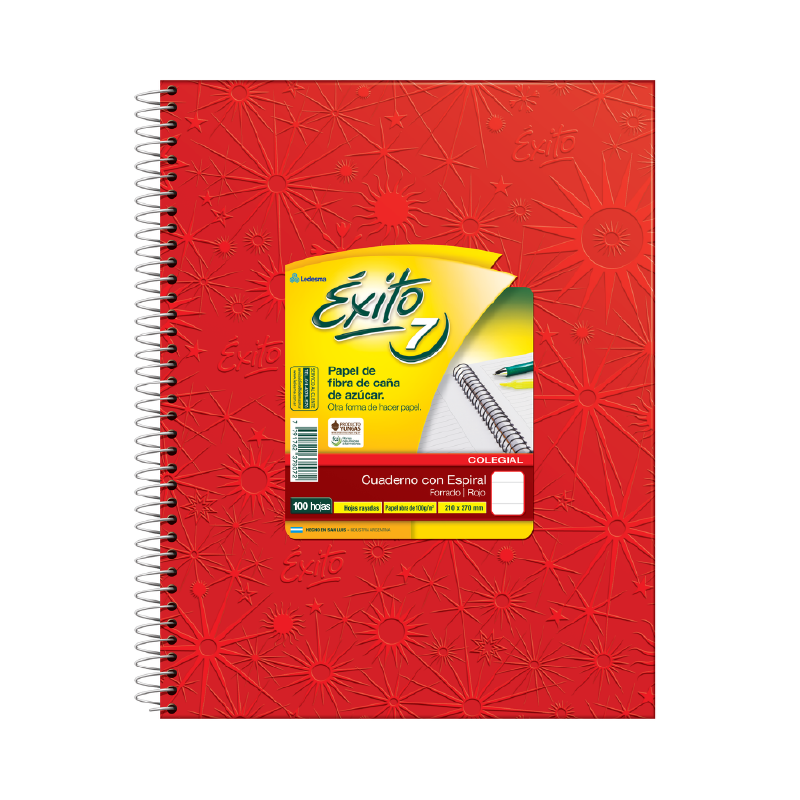 Cuaderno exito 7 21x27 x100 hojas rojo Cuaderno exito 7 21x27 x100 hojas rojo