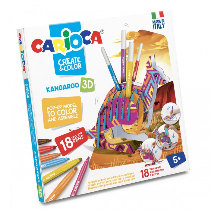 marcadores escolar carioca creat&color canguro 3d