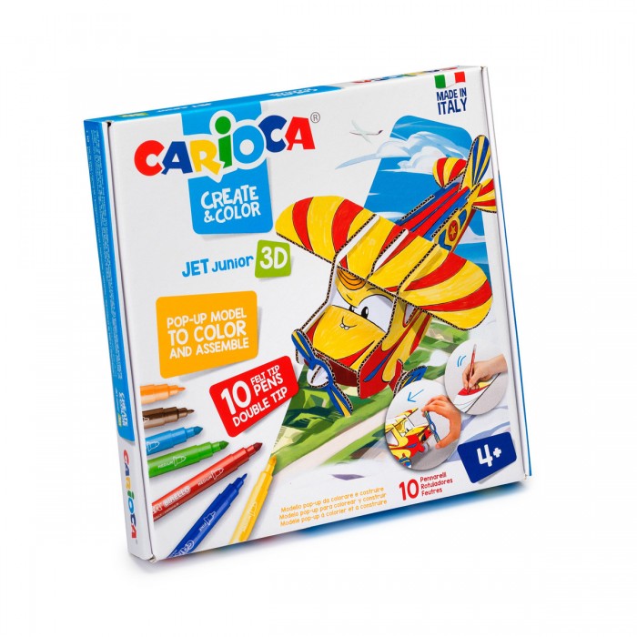 marcadores escolar carioca creat&color avion 3d