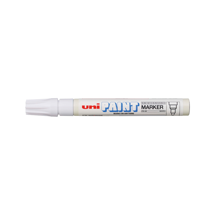 Marcadores fibra uni paint px20 blanco