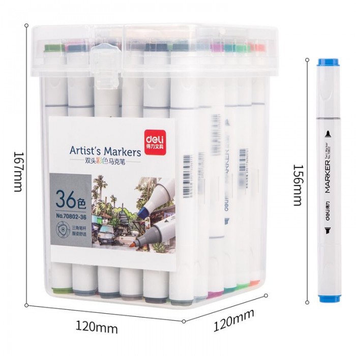 Marcadores fibra artist markers doble puntax36