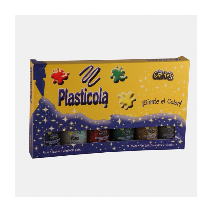 Pegamento plasticola blister x 6 brillos 1 surtid