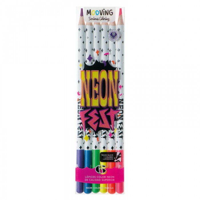 Lapices color mooving x 6 neon