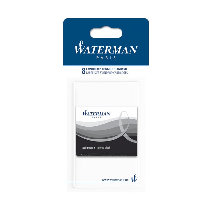 Cartuchos waterman negro largo x8