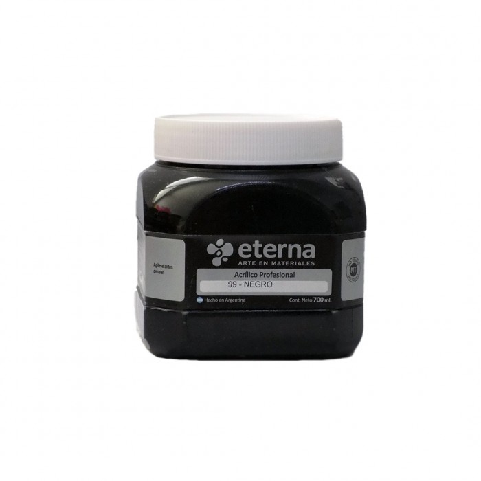 Acrilico eterna profesional negro  x700ml.