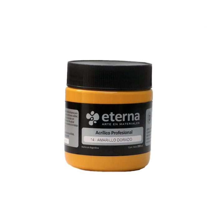 Acrilico eterna profesional amarillo dorado  x200ml.