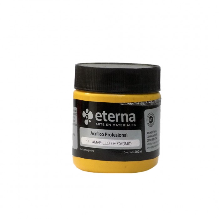 Acrilico eterna profesional amarillo cadmio  x200ml.