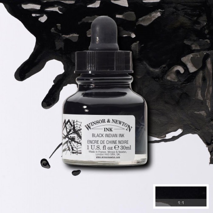 Tinta para dibujo winsor & newton  x 30ml.030 negra