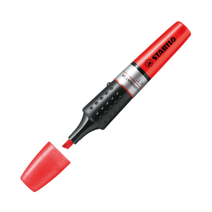 marcadores resaltador stabilo luminator rojo