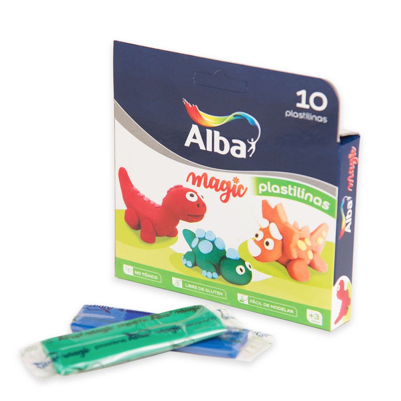 Plastilina alba x10 surtidas Plastilina alba x10 surtidas