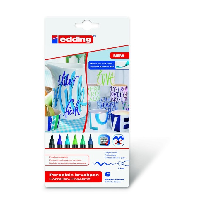 Marcadores fibra edding 4200  x6 surtido frios