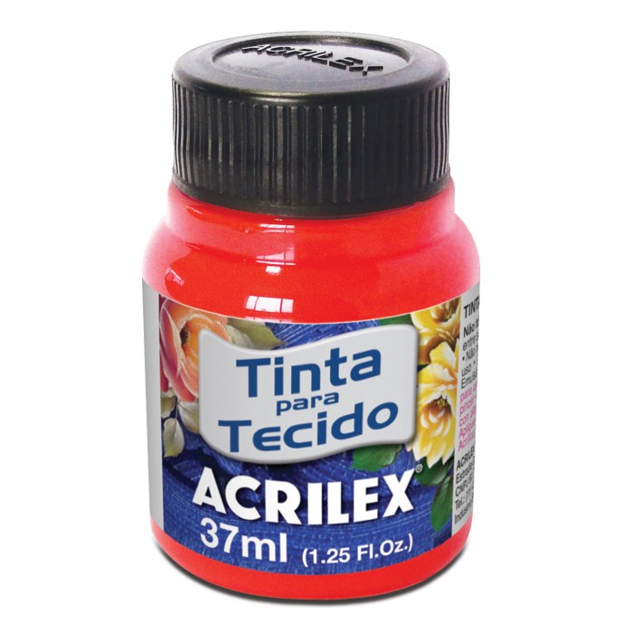 Pintura para tela acrilex fluo 107 rosado x37ml