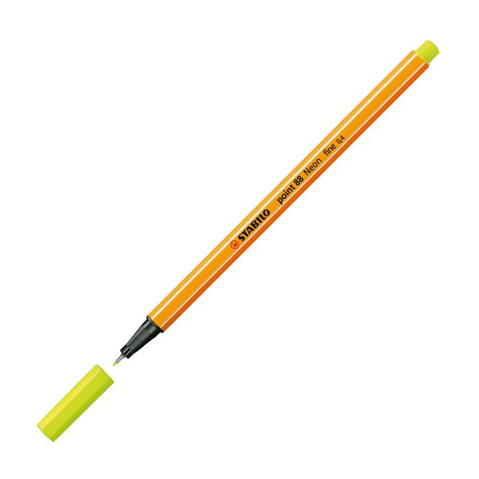 Marcadores fibra stabilo 88 amarillo fluo 024