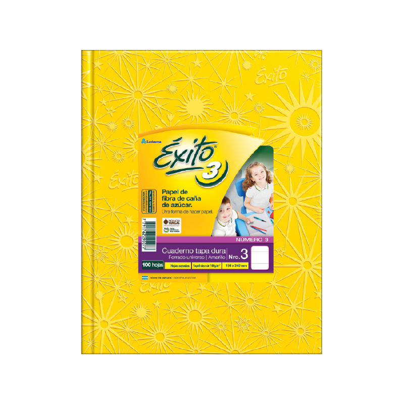 Cuaderno exito tapa dura no.3 100hs. amarillo Cuaderno exito tapa dura no.3 100hs. amarillo