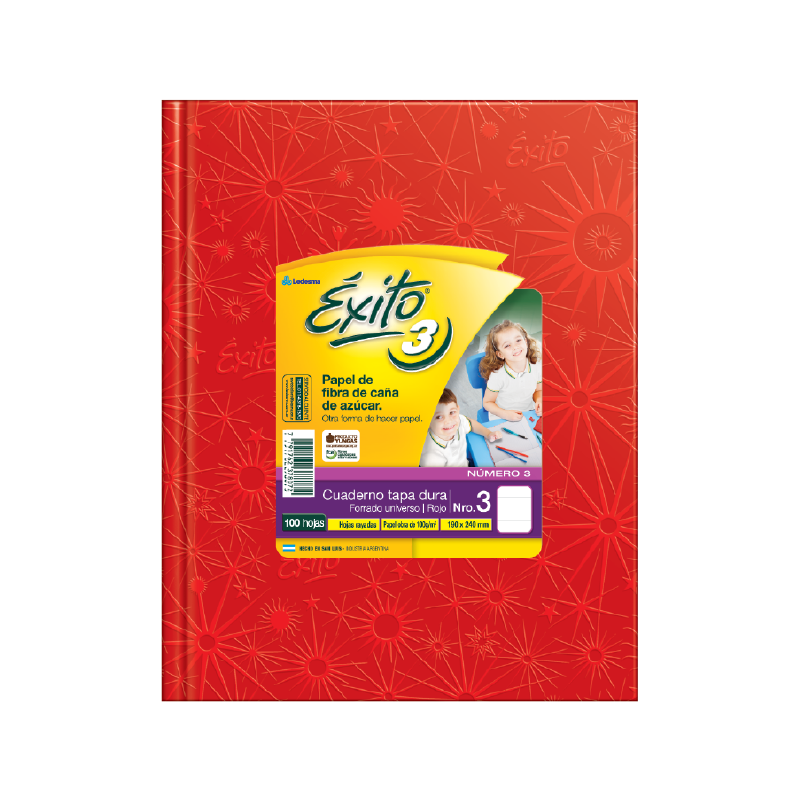 Cuaderno exito tapa dura no.3 100hs. rojo Cuaderno exito tapa dura no.3 100hs. rojo