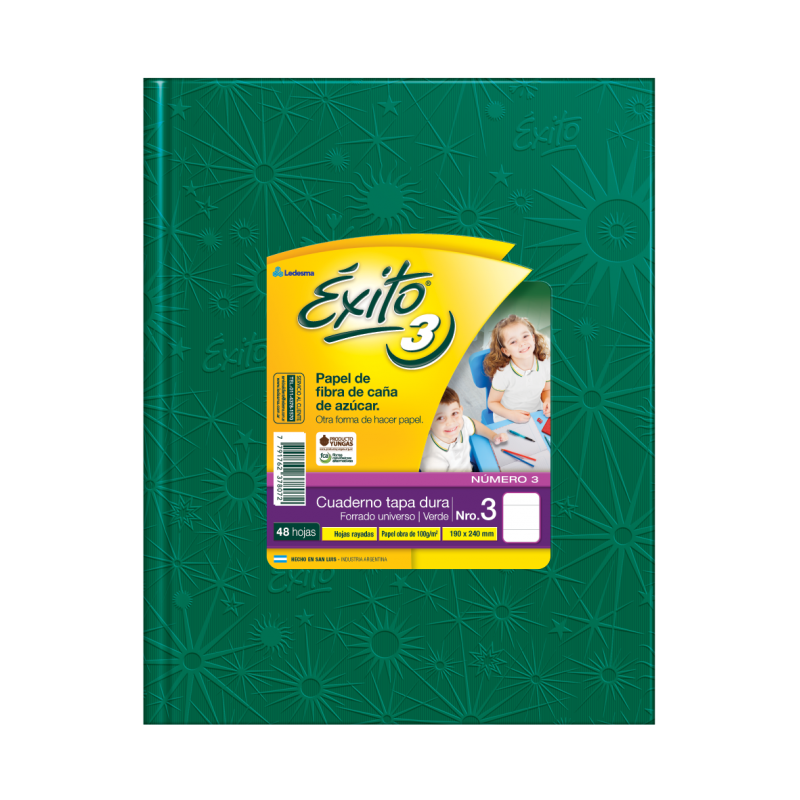 cuaderno exito tapa dura no.3 48hs. verde cuaderno exito tapa dura no.3 48hs. verde