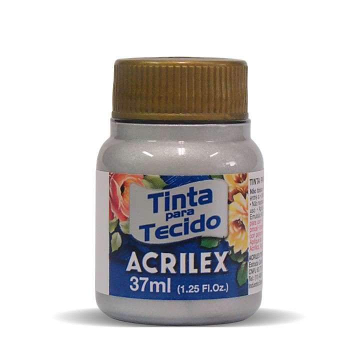 pintura para tela acrilex metalica 533 plata x37ml