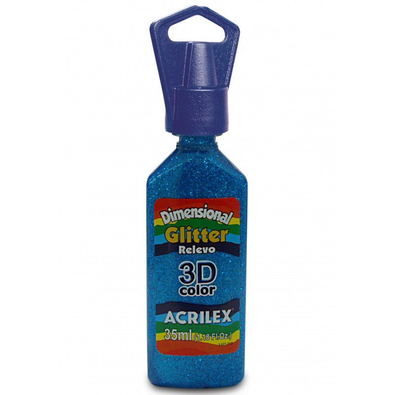 pintura dimensional acrilex glitter 204 azulx35ml. pintura dimensional acrilex glitter 204 azulx35ml.