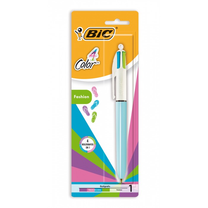 Boligrafo bic 4 color fashion turquesa