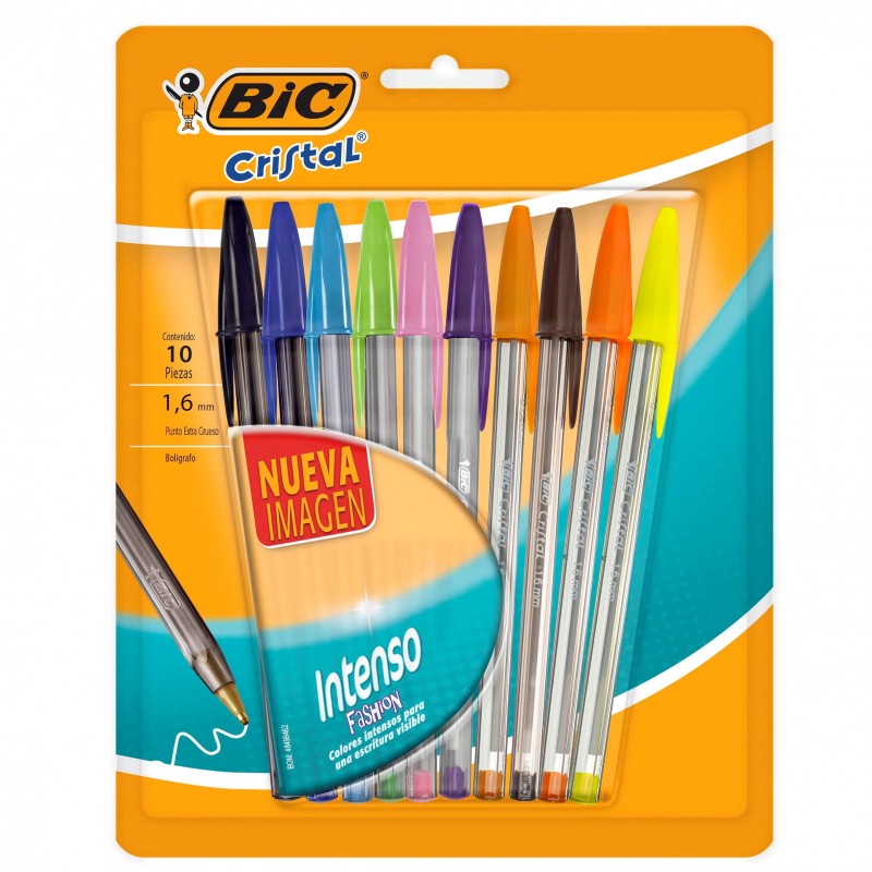 Boligrafo bic cristal x10 intenso 1.6mm. Boligrafo bic cristal x10 intenso 1.6mm.