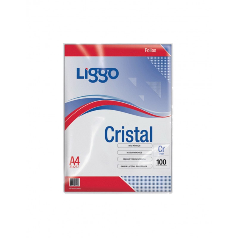 Folios liggo a4 x100 40mic.cristal Folios liggo a4 x100 40mic.cristal