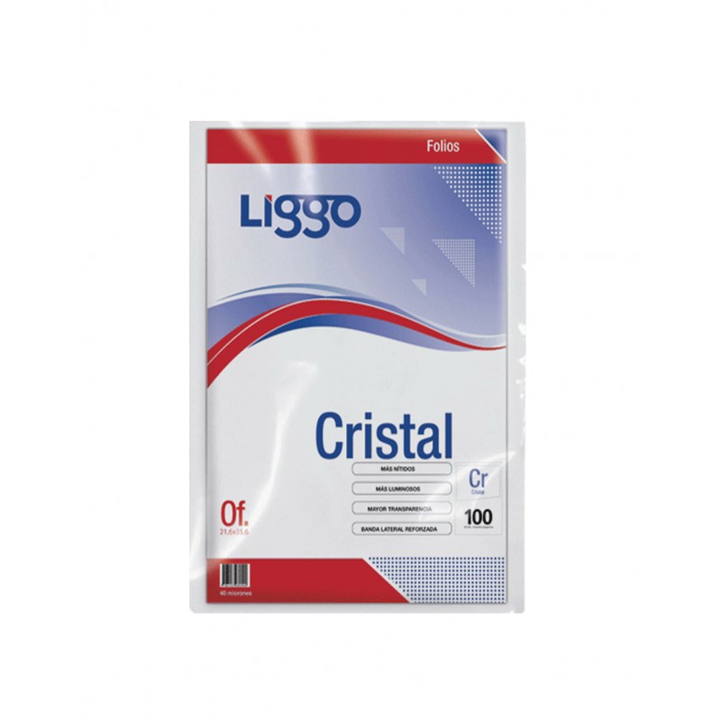 Folios liggo oficio x100 40mic.cristal Folios liggo oficio x100 40mic.cristal