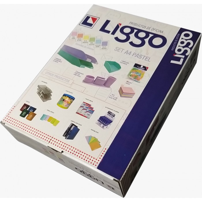 Set liggo a4 celeste pastel