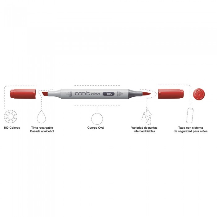 Marcadores fibra copic ciao  rv21 light pink