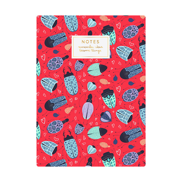 Cuaderno talbot papel 17x25 bugs ii  40hjs.