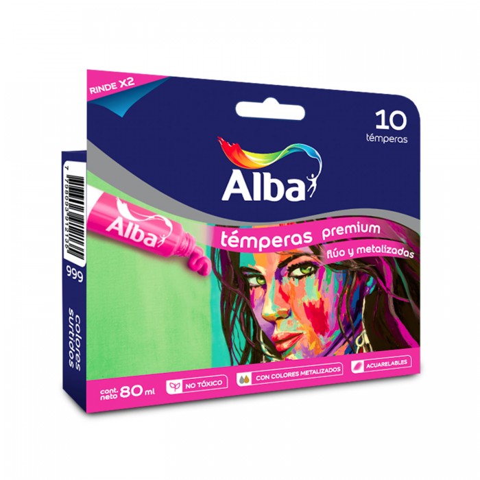 TEMPERA ALBA CAJA FLUO x10...