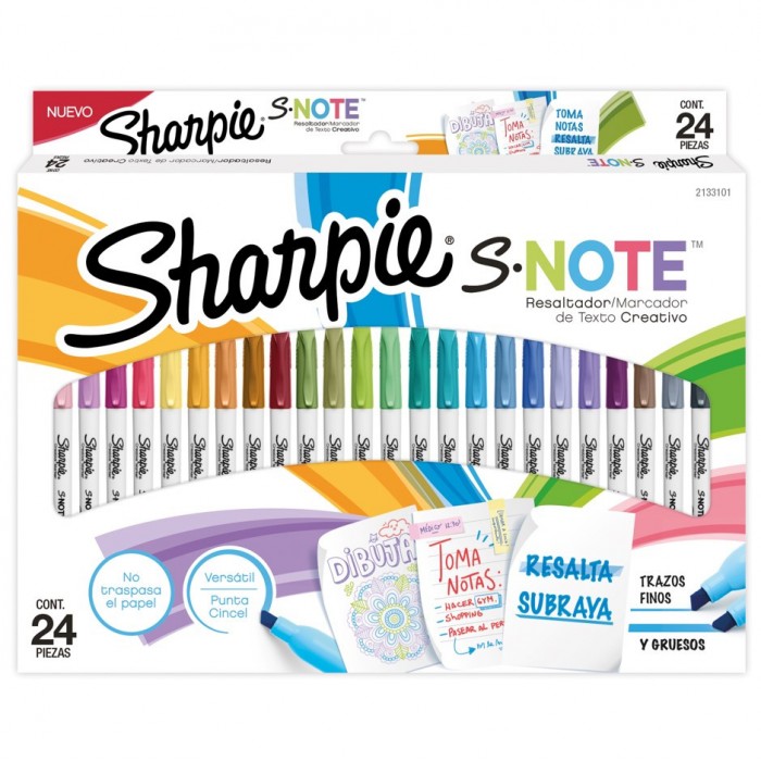 Marcadores fibra sharpie blister x24 note hl